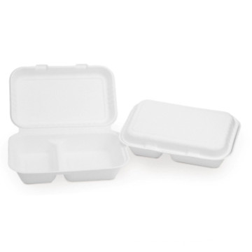 Recipiente de dos compartimientos de la cáscara de la caña de azúcar / de dos compartimientos Recipiente de la cáscara de la cáscara / de una cáscara biodegradable